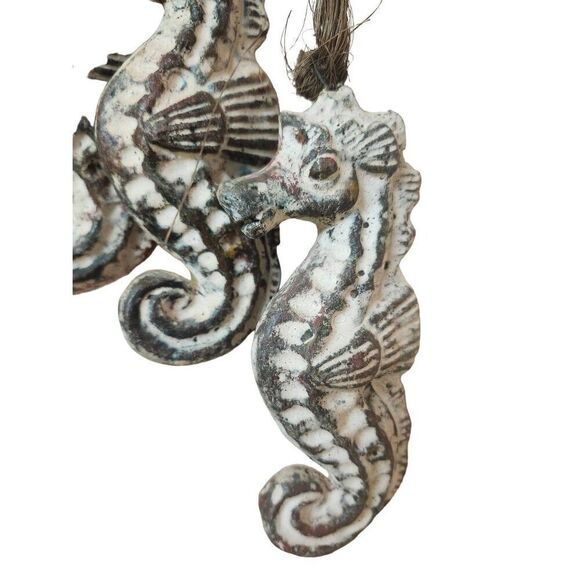 Vintage 70s Seahorse Decor Wind Chimes Clay - Picture 2 of 4